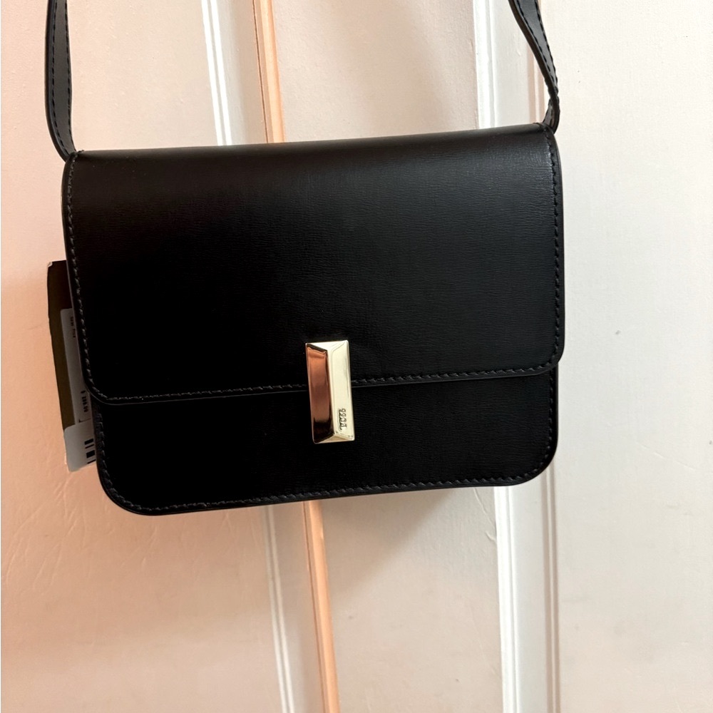 BOSS Black Crossbody Bag w/ Gold Clasp